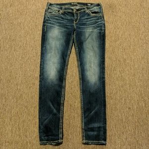 Silver skinny jeans
